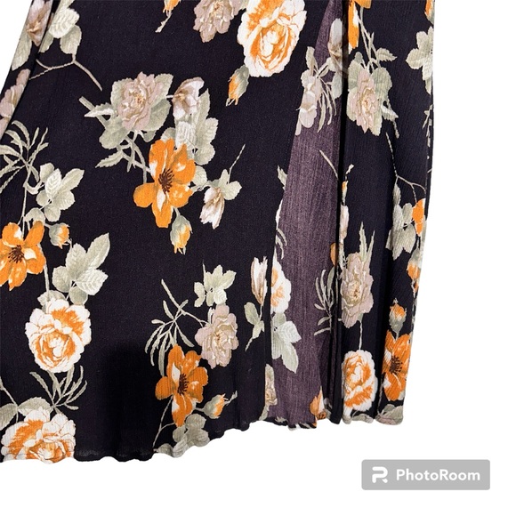 Soprano Womens Plum Floral Maxi Skirt with slit - Picture 8 of 12